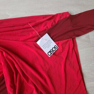 ASOS red mini dress with sash.
